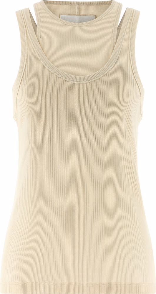 Armarium White Cotton Sleeveles T-Shirt
