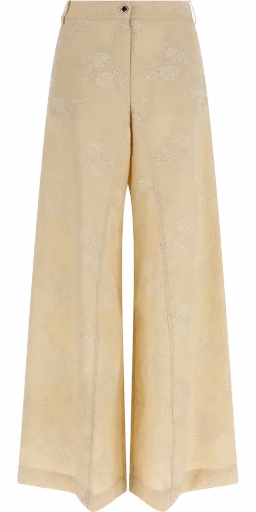 PINKO Beige Linen Flared Pants