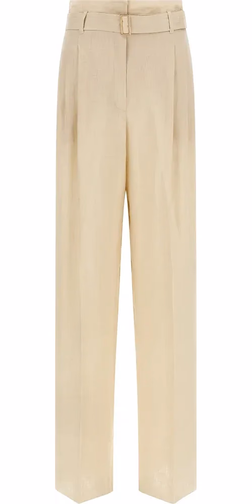 Max Mara Beige Linen Casual Pants