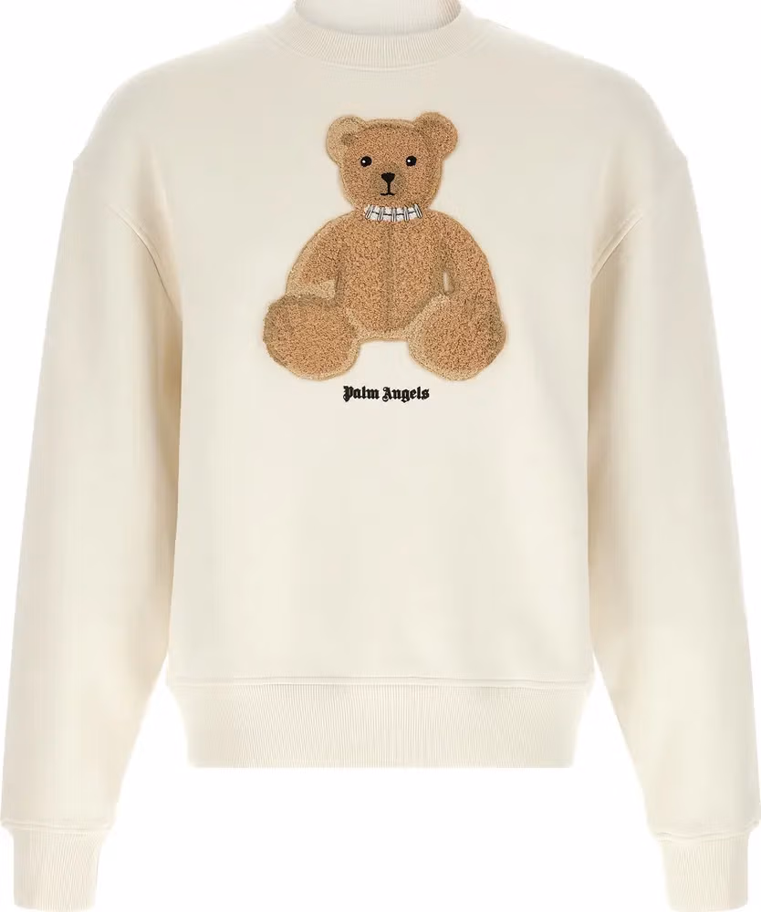Palm Angels White Cotton Sweatshirt