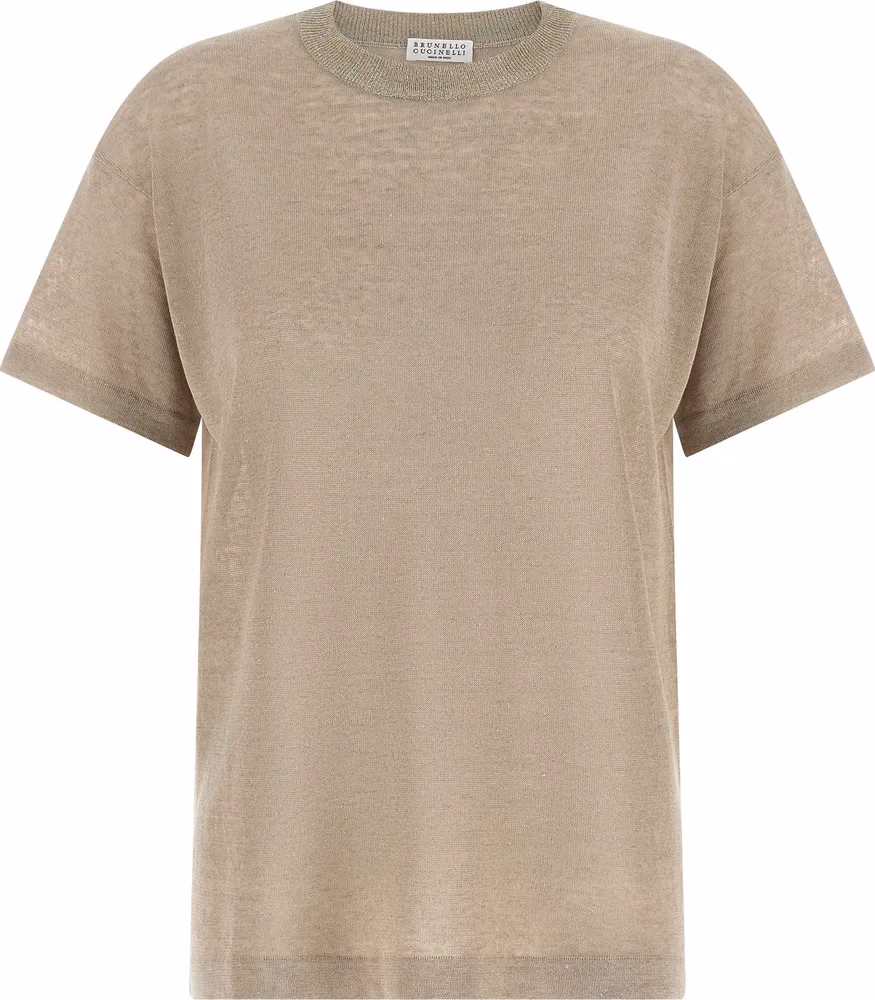 Brunello Cucinelli Beige Linen Cardigan