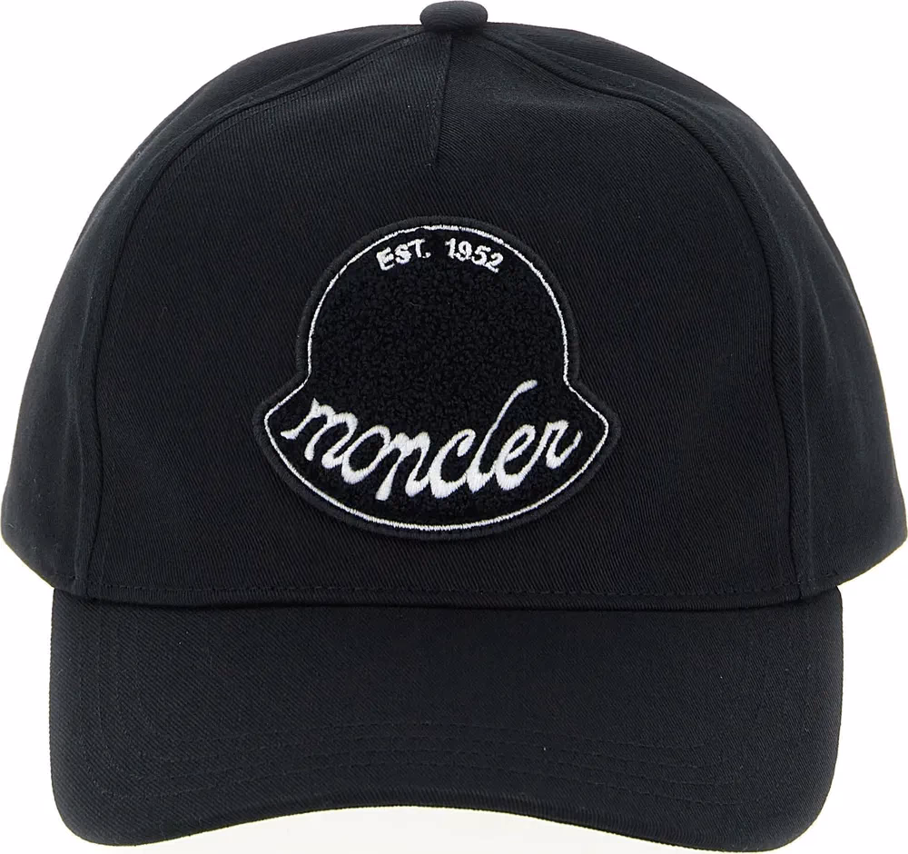 Moncler Black Cotton Cap (Baseball Hat)