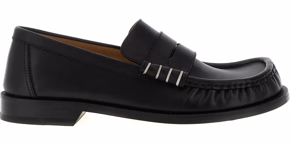 J.W.Anderson Black Calfskin Slip-On Loafers