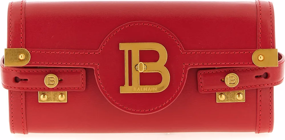 Balmain Fuchsia Calfskin Clutch Bag