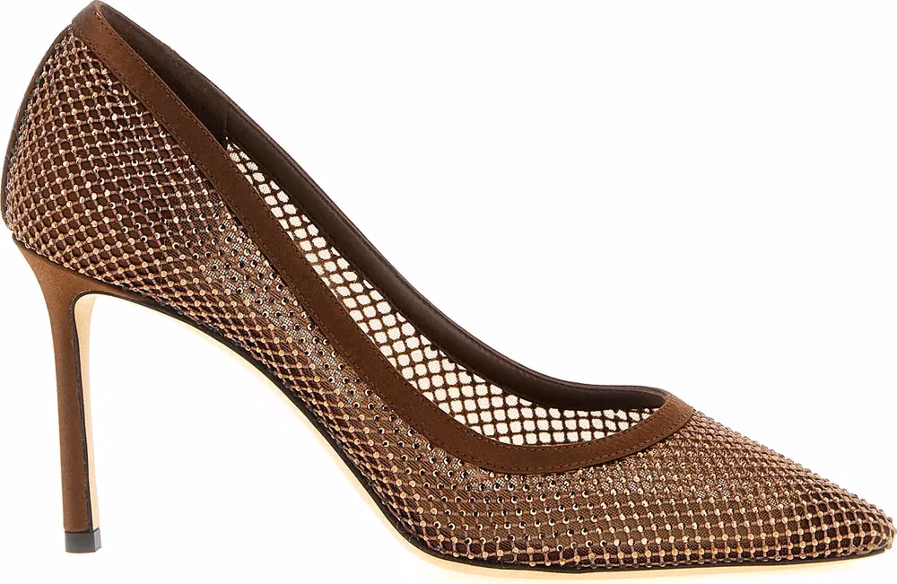 Jimmy Choo Brown Tencel High Heel Pumps