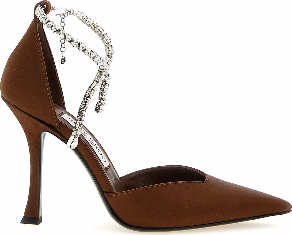 Jimmy Choo Brown Tencel High Heel Pumps