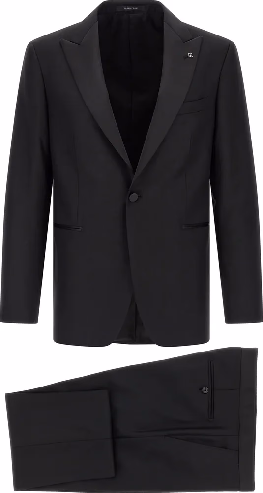 Tagliatore Black Virgin Wool Two-Piece Suit