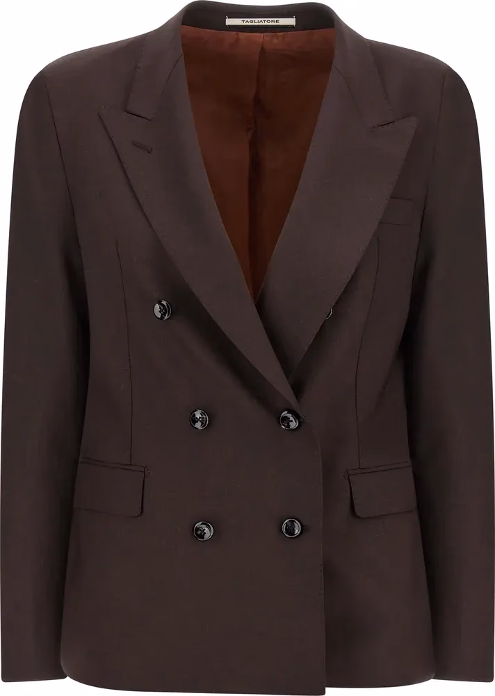 Tagliatore Brown Virgin Wool Blazer