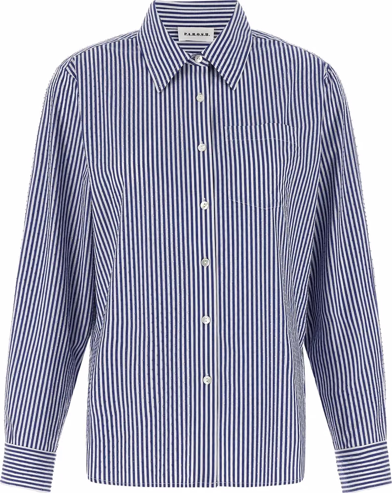 P.A.R.O.S.H. Blue Cotton Blouse