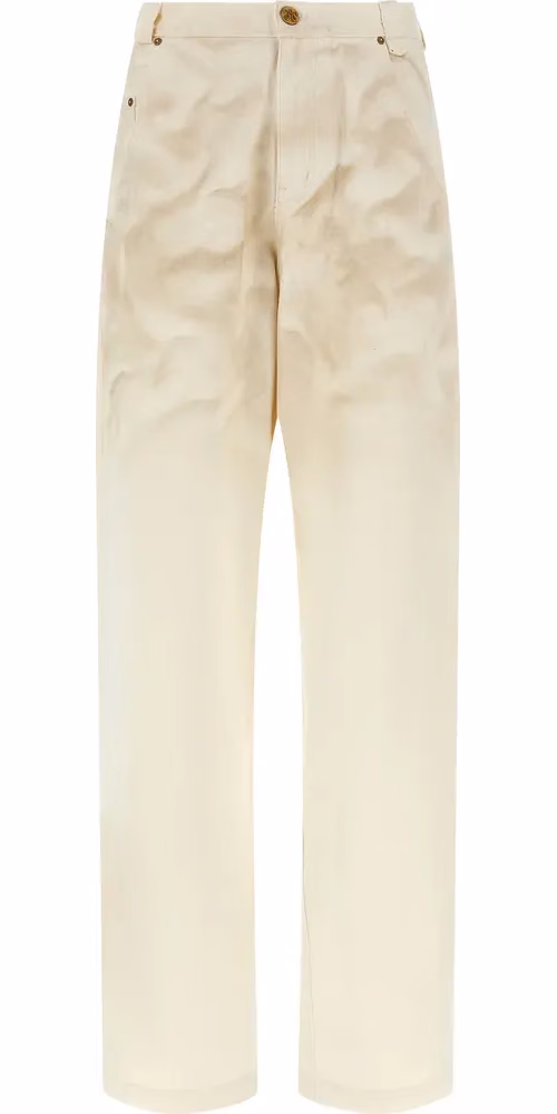 WILLY CHAVARRIA Beige Cotton Tapered Jeans
