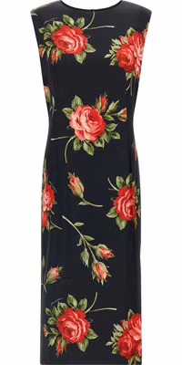 Black Viscose Midi Dress