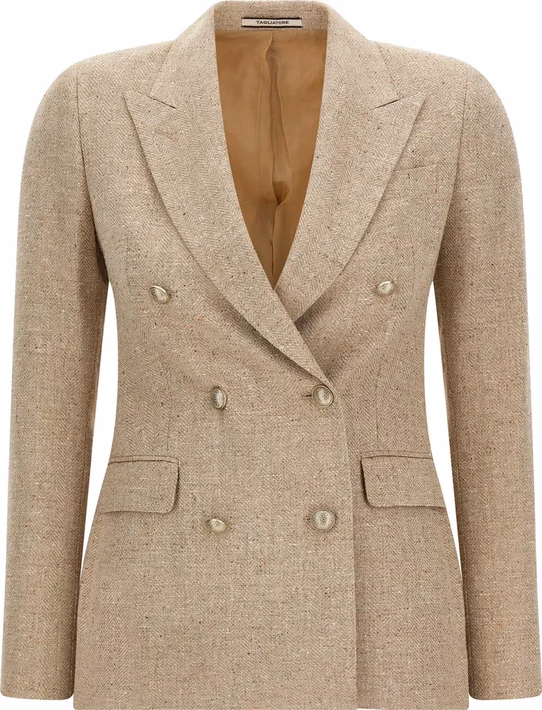 Tagliatore Beige Cotton Blazer