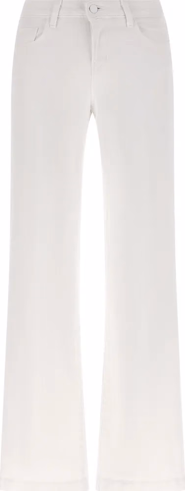 L'Agence White Cotton Straight-Leg Jeans