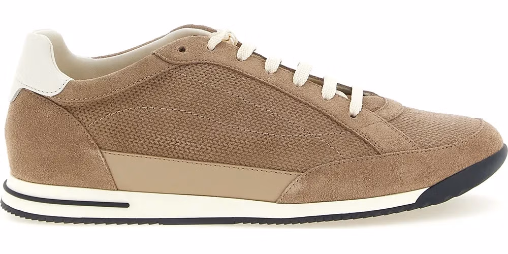 Brunello Cucinelli Beige Calfskin Low Top Sneakers