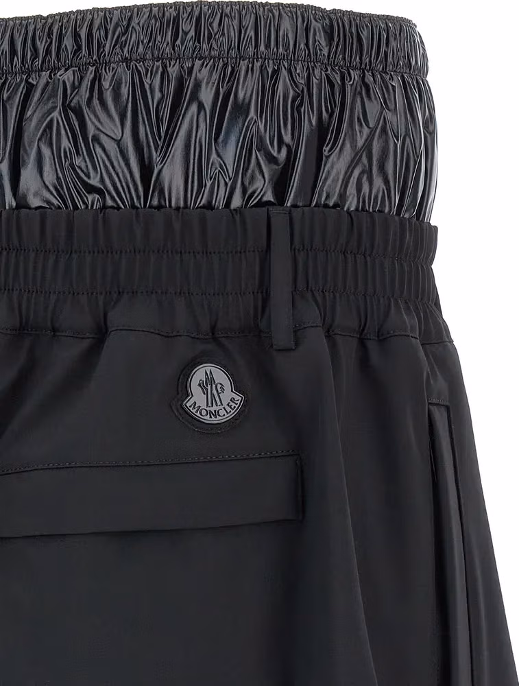 MONCLER GENIUS Black Polyamide Bermuda Shorts