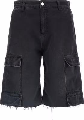 Black Cotton Bermuda Shorts