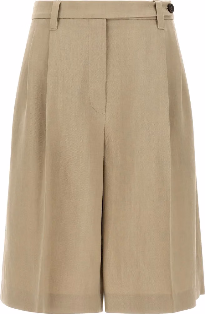 Brunello Cucinelli Beige Viscose Bermuda Shorts