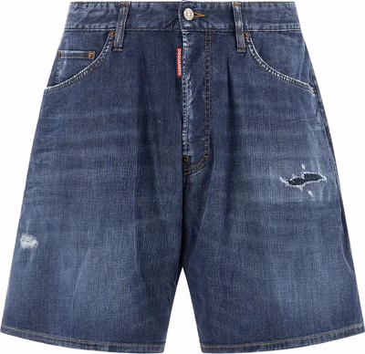 Blue Cotton Bermuda Shorts