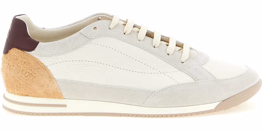 Brunello Cucinelli Beige Nubuc Leather Low Top Sneakers