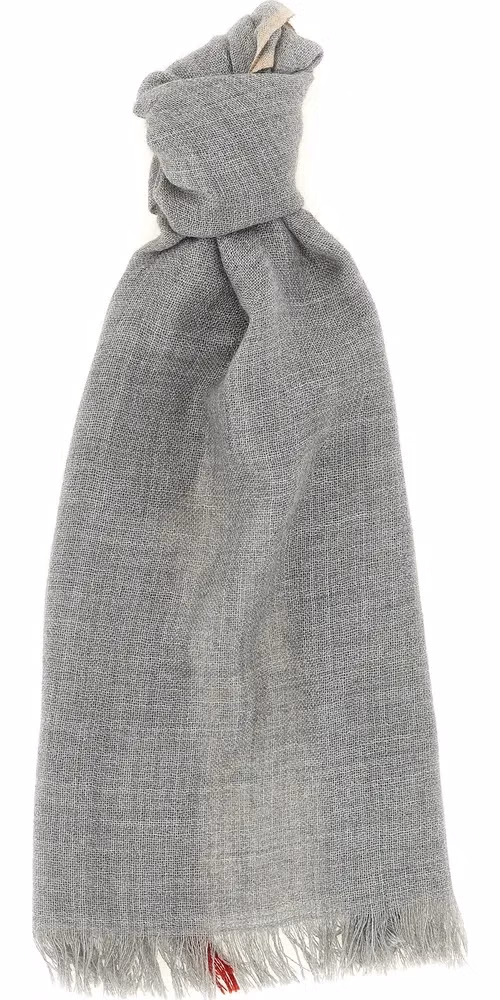 Brunello Cucinelli Gray Virgin Wool Scarf