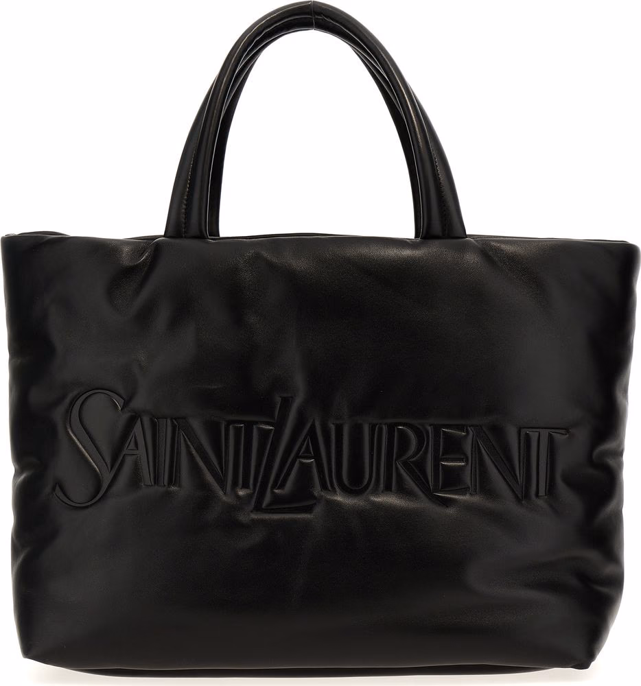 Saint Laurent Black Lamb Leather Tote Bag
