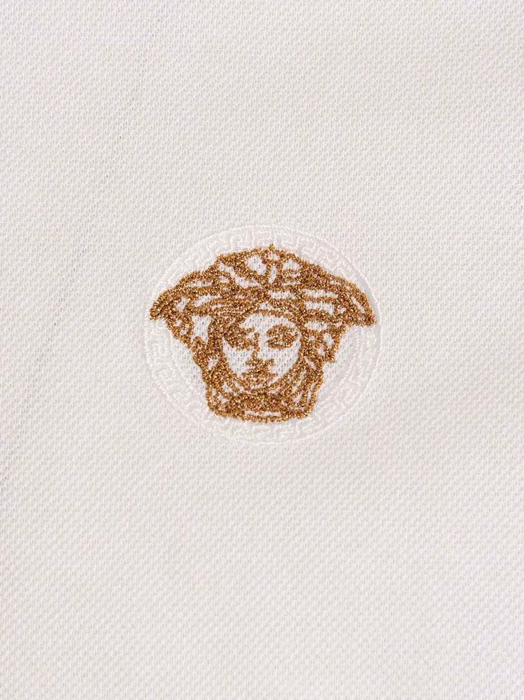 Versace White Cotton Polo Shirt
