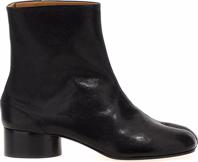 Black Lamb Leather Ankle Boots