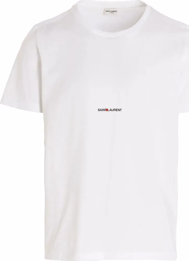 Saint Laurent White Cotton T-Shirt
