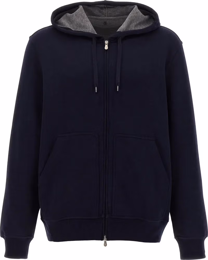 Brunello Cucinelli Blue Cotton Sweatshirt