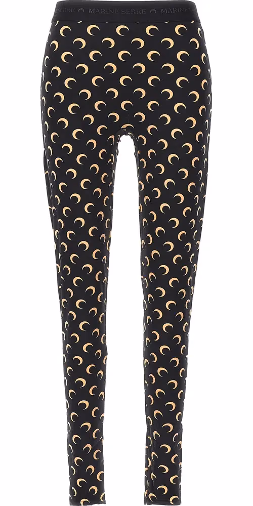 Marine Serre Black Polyamide Leggings
