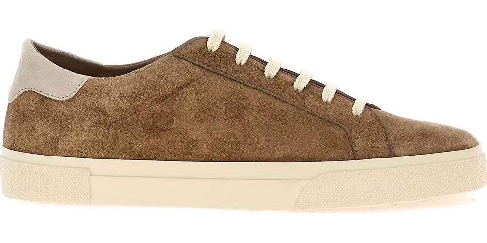 Brunello Cucinelli Beige Calfskin Low Top Sneakers