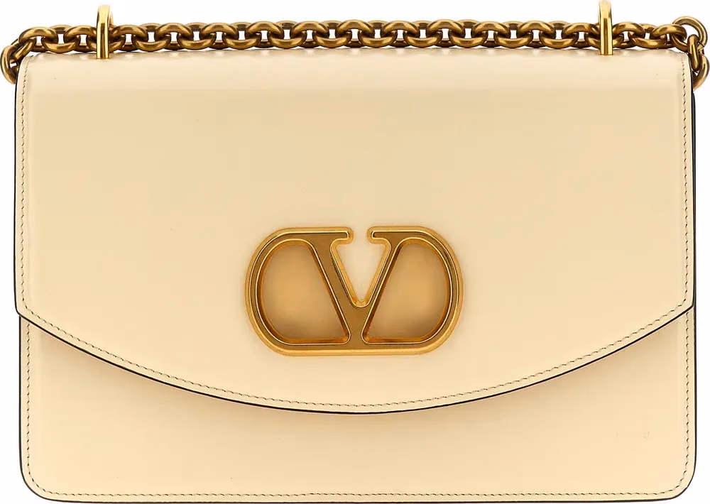 Valentino Garavani White Calfskin Shoulder Bag