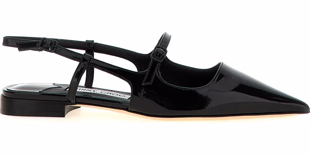 Jimmy Choo Black Calfskin Ballet Flats