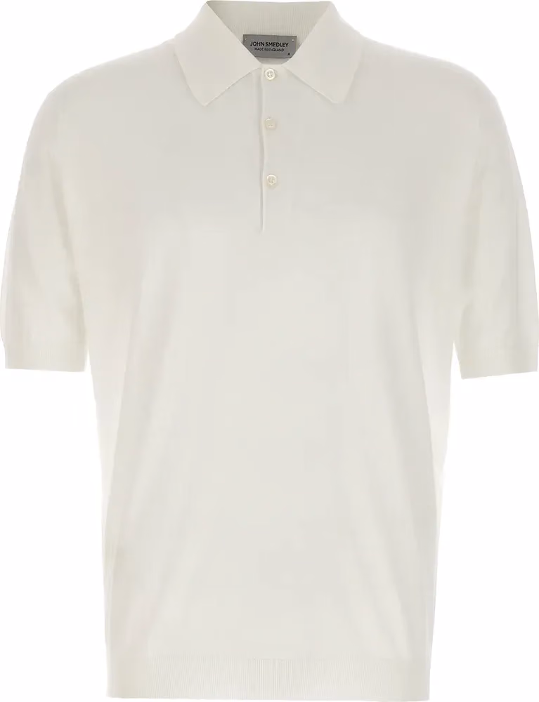 JOHN SMEDLEY White Cotton Polo Shirt