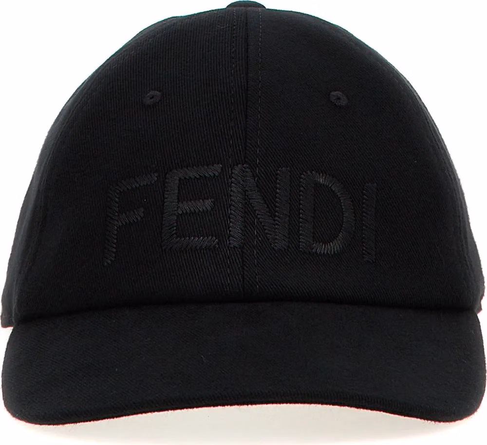 Fendi Black Cotton Cap (Baseball Hat)