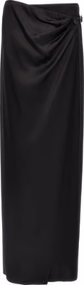Black Silk Mini Skirt