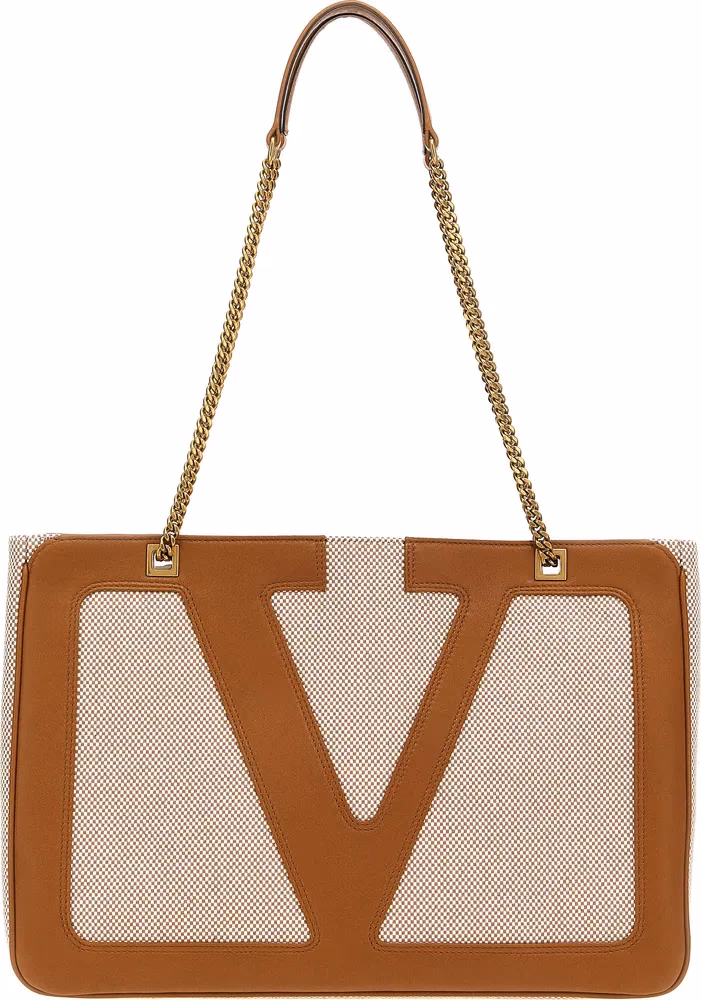 Valentino Garavani Beige Cotton Tote Bag