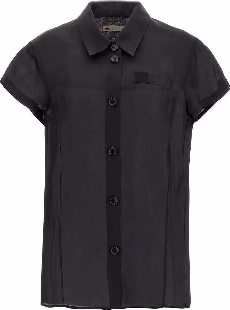 Khaite Black Silk Blouse
