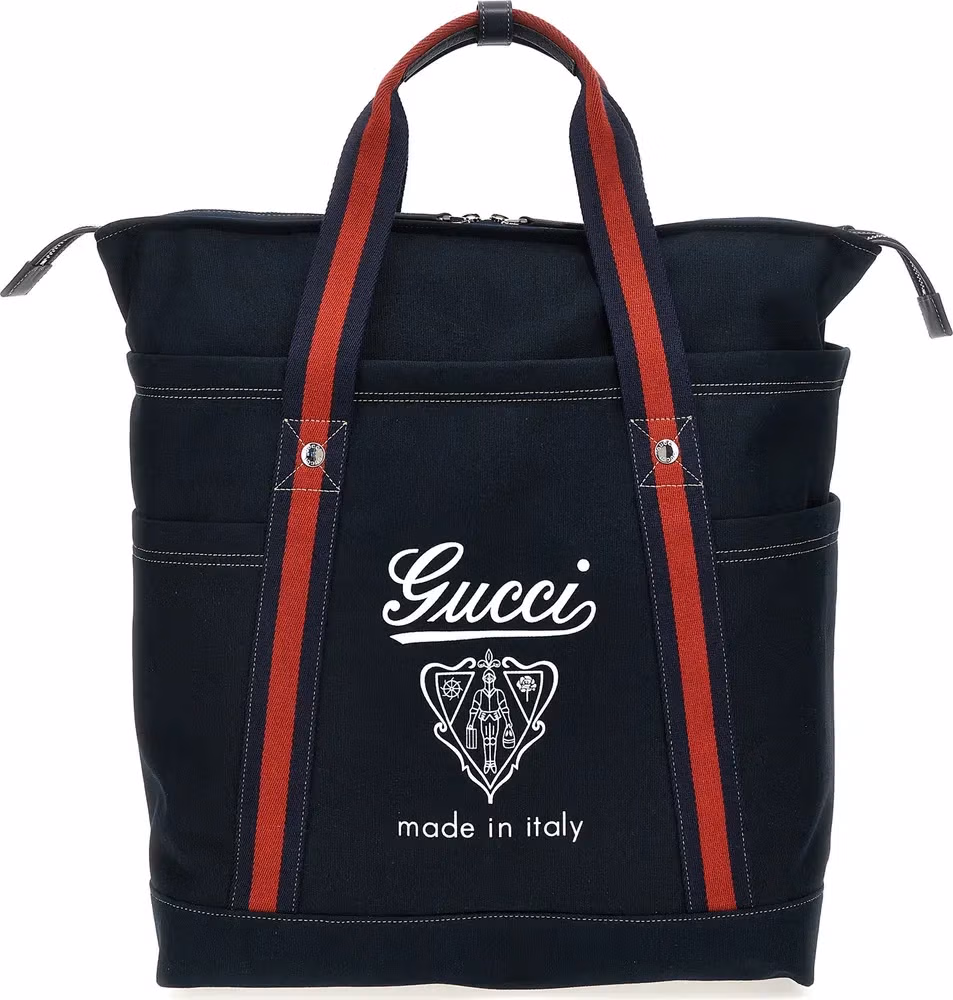 Gucci Blue Cotton Tote Bag