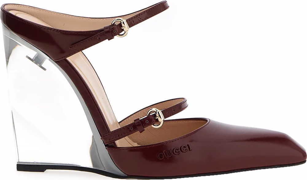 Gucci Multicolor Leather Wedge Sandals