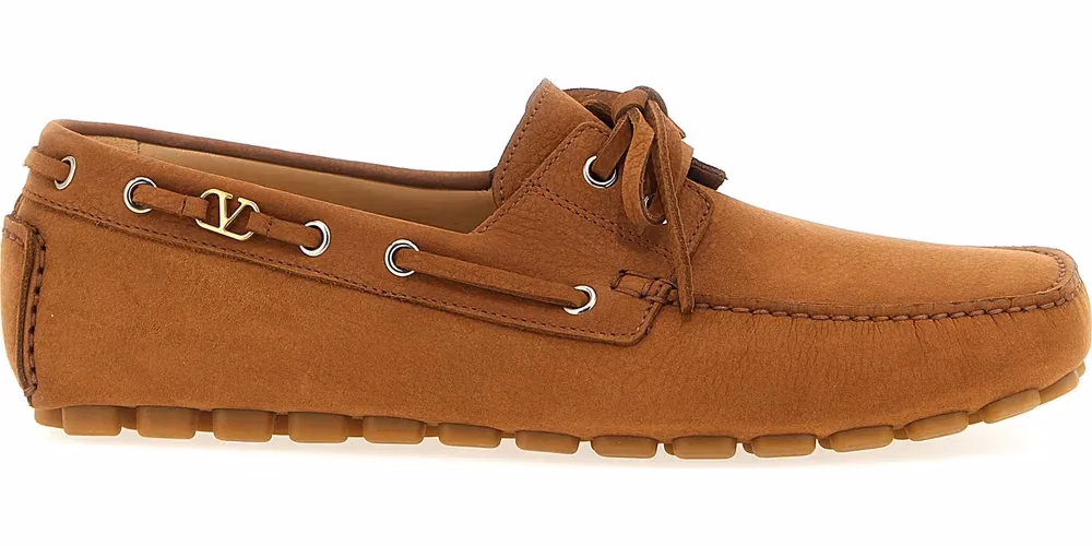 Valentino Garavani Brown Calfskin Slip-On Loafers