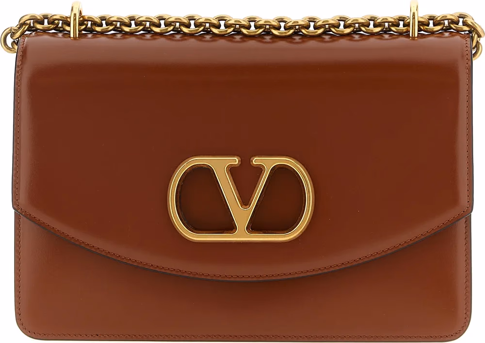 Valentino Garavani Brown Calfskin Shoulder Bag