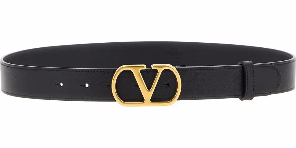 Valentino Garavani Black Calfskin Regular Belt