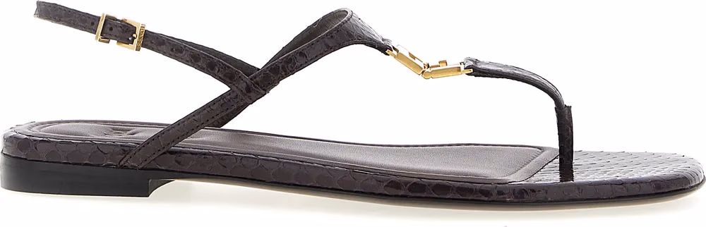 Fendi Purple Elastane Flat Sandals