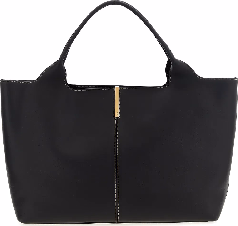 Tod's Black Calfskin Tote Bag