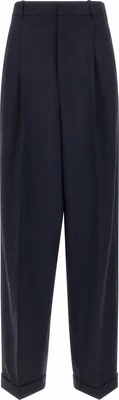 Blue Wool Casual Pants