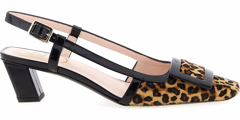 Roger Vivier Multicolor Calfskin Mid Heel Pumps