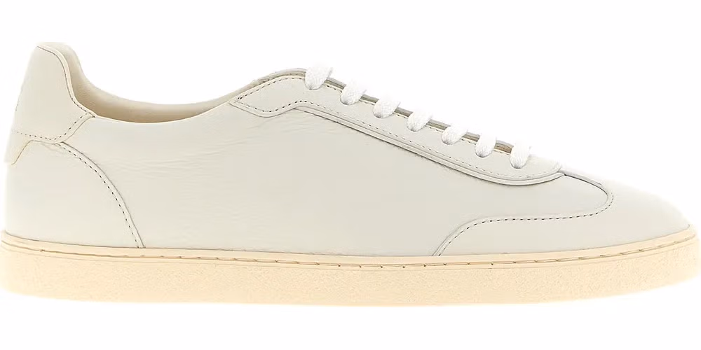 Brunello Cucinelli White Goatskin Low Top Sneakers