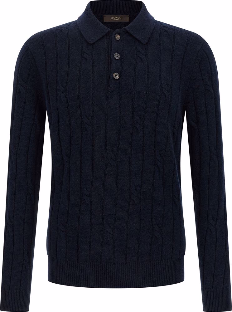 ZANONE Blue Virgin Wool Polo Shirt