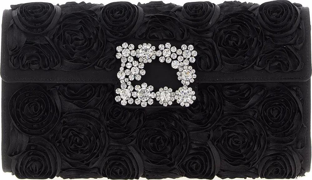 Roger Vivier Black Viscose Clutch Bag
